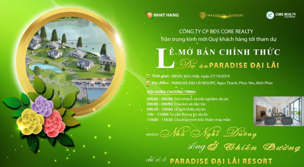 Mở bán dự án Paradise Đại Lải Resoft