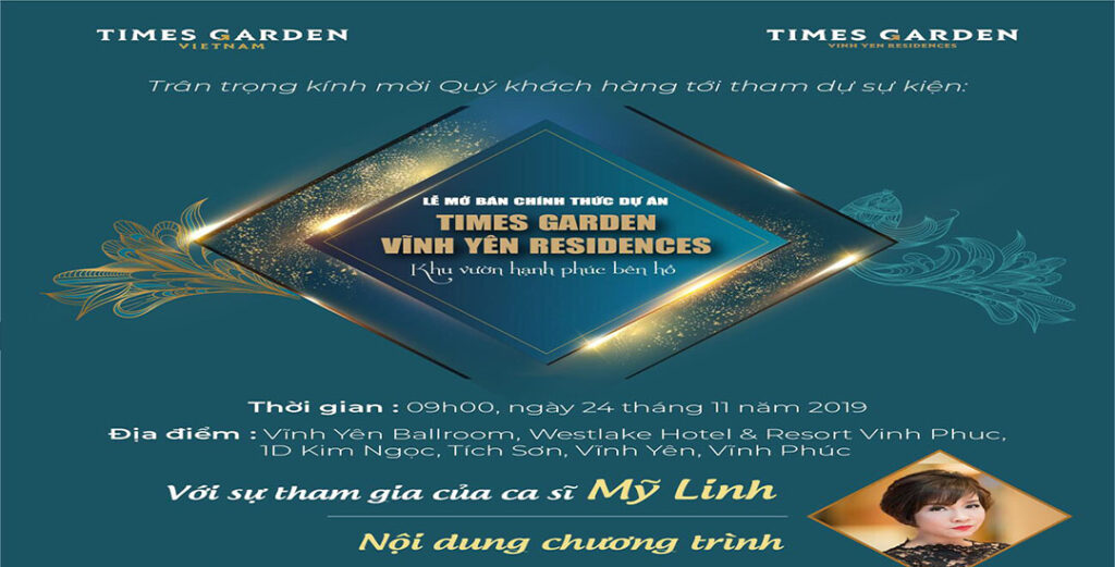 Thư mời mở bán Times Garden Vĩnh Yên