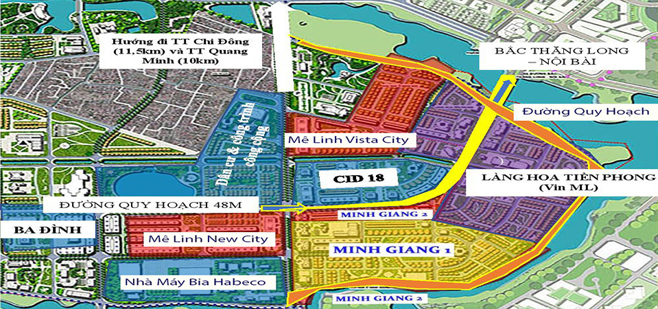 Một số dự án đất nền quy hoạch trên địa bàn Mê Linh